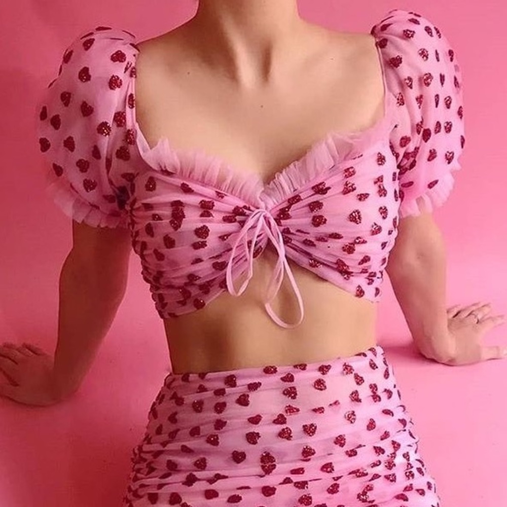 Lirika Matoshi heart TOP ONLY size small NWT